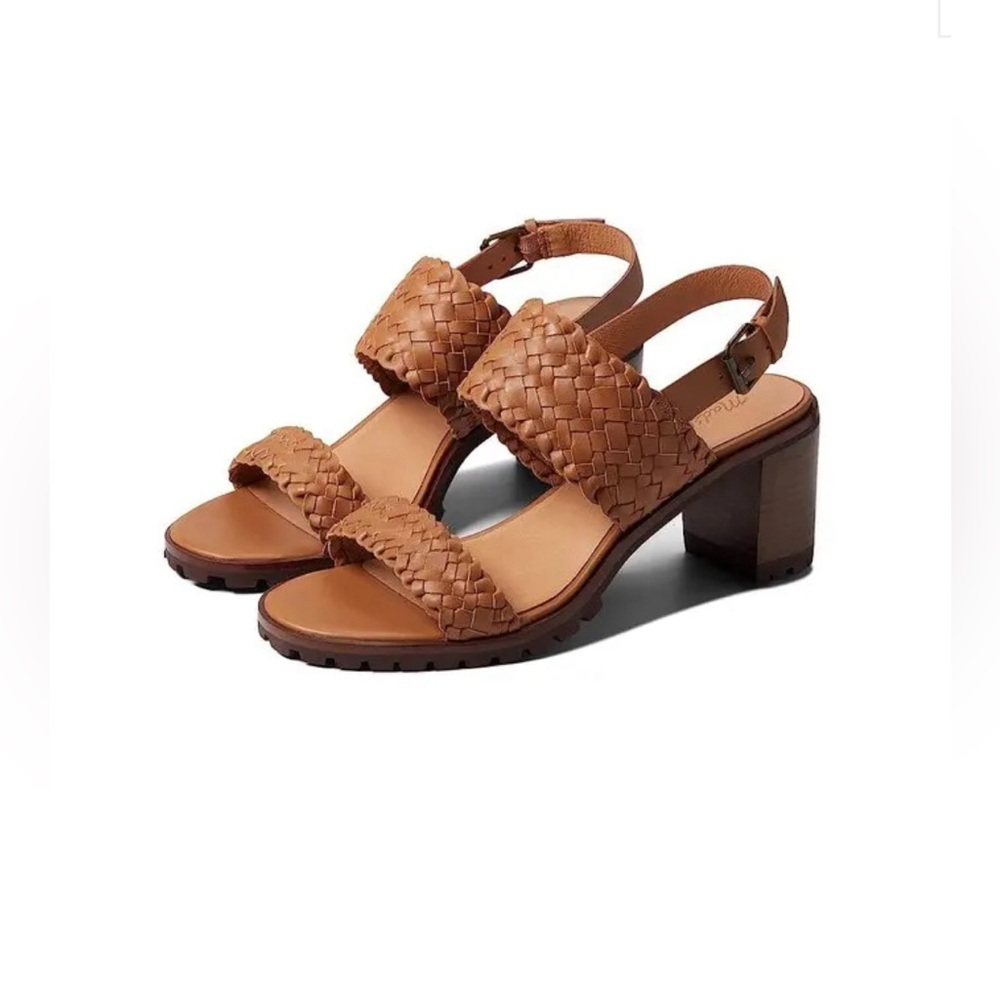 MADEWELL 
The Kiera Lugsole Sandal In Woven Leather - Tan size 10 NEW